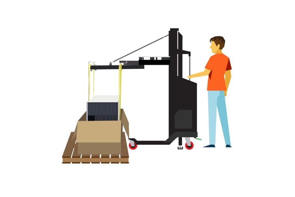 vertical lifting of heavy IT equipment